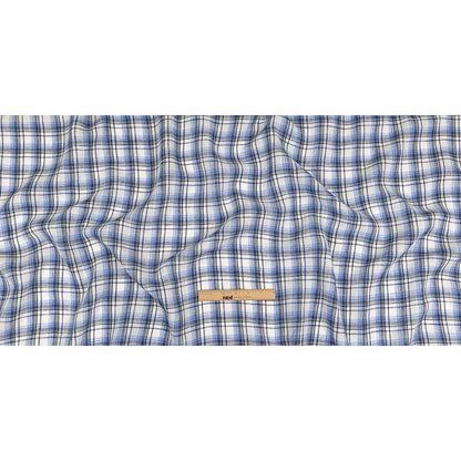 Limoges, Dark Shadow and White Plaid Medium Weight Linen Woven Full