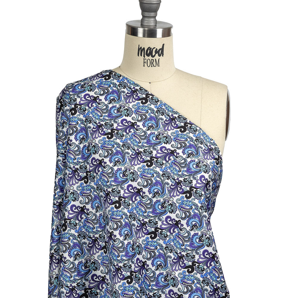 Ultramarine, Blue and Tap Shoe Paisley Cotton Sateen Drape