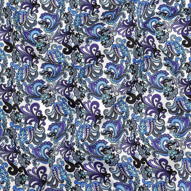 Ultramarine, Blue and Tap Shoe Paisley Cotton Sateen