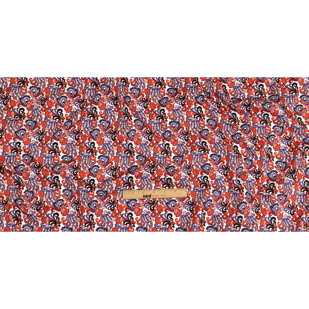 Red, White and Blue Paisley Cotton Sateen Full