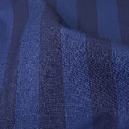 Blue and Blue Depths Awning Stripes Cotton Shirting Detail