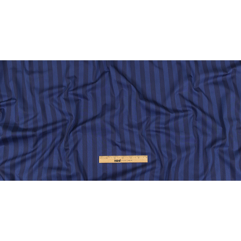 Blue and Blue Depths Awning Stripes Cotton Shirting Full