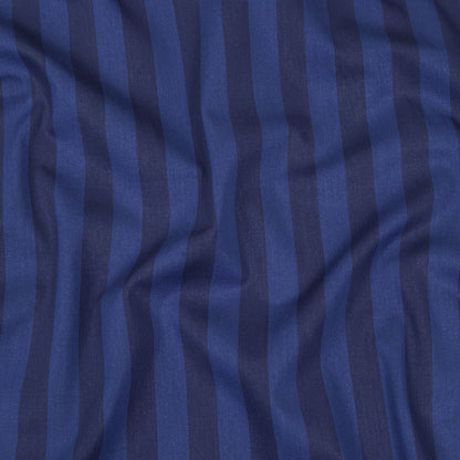 Blue and Blue Depths Awning Stripes Cotton Shirting