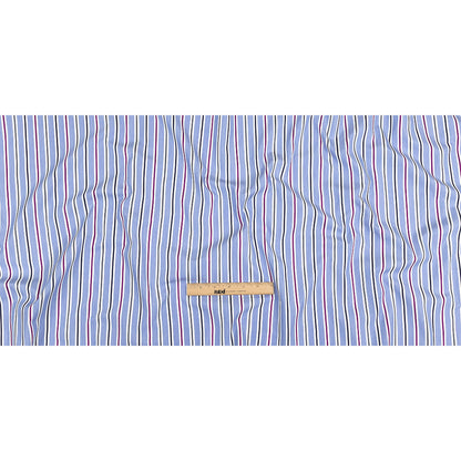 Grapemist, Purple and Stormy Weather Halo Stripes Cotton Shirting Full