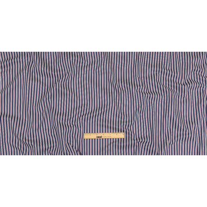 Blue, Red and White Halo Stripes Twill Cotton Shirting Full