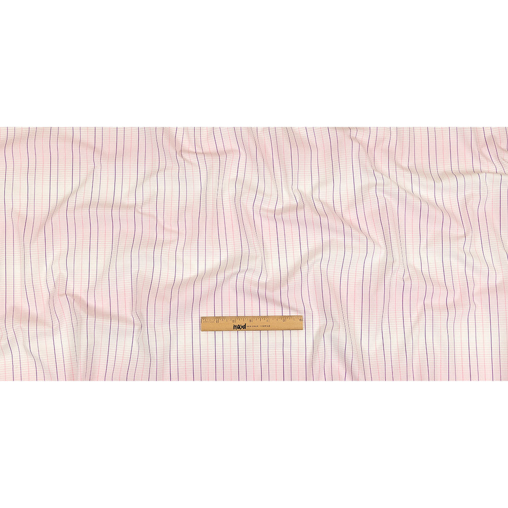 Pink, Purple and White Gradient Pinstripes Cotton Shirting Full