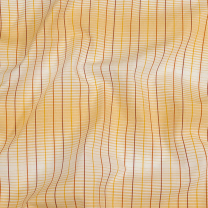 Orange, Yellow and White Gradient Pinstripes Cotton Shirting