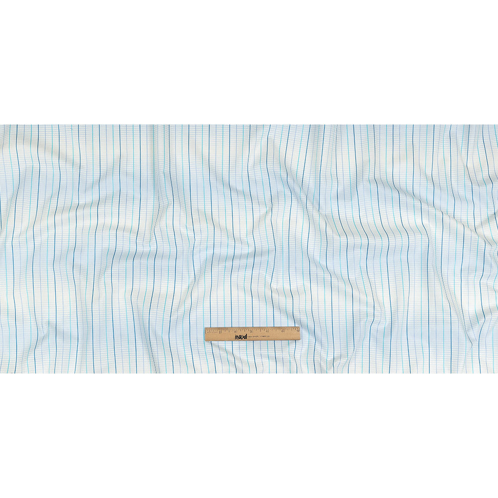 Blue, Aqua and White Gradient Pinstripes Cotton Shirting Full