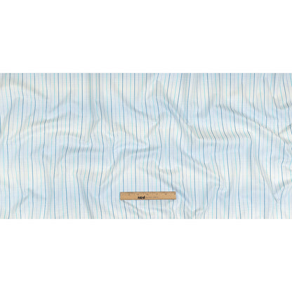 Blue, Aqua and White Gradient Pinstripes Cotton Shirting Full