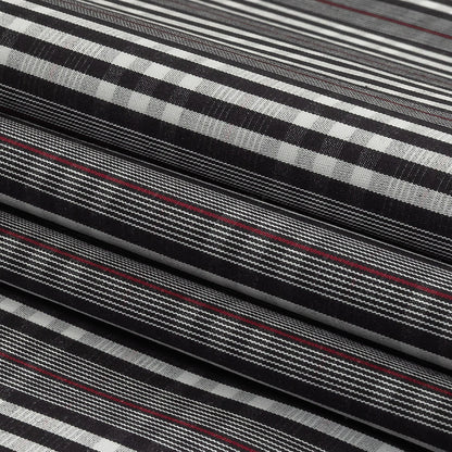 Black Onyx, Red and White Subtle Plaid Cotton Poplin Folded