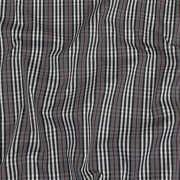 template--25130090922057__main-Black Onyx, Red and White Subtle Plaid Cotton Poplin