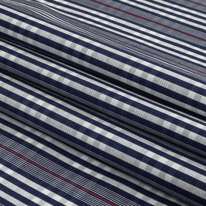 Navy, Red and White Subtle Plaid Cotton Poplin Folded