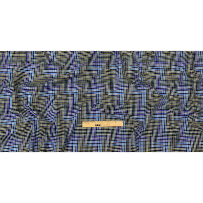 Astral Aura and Chive Log Cabin Plaid Cotton Shirting Full