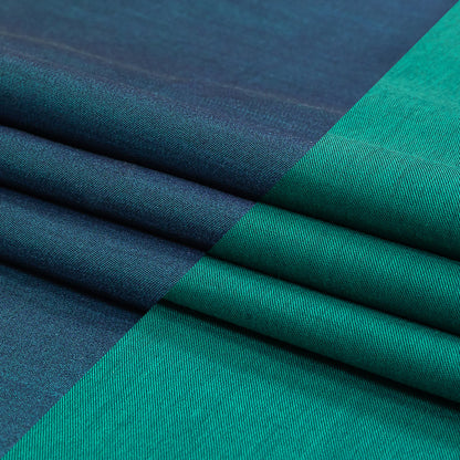 Bayou and Majolica Blue Double Faced Cotton Twill Shirting Folded