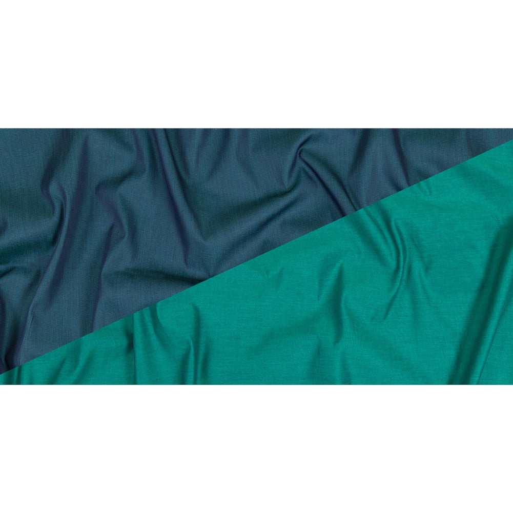 Bayou and Majolica Blue Double Faced Cotton Twill Shirting Full