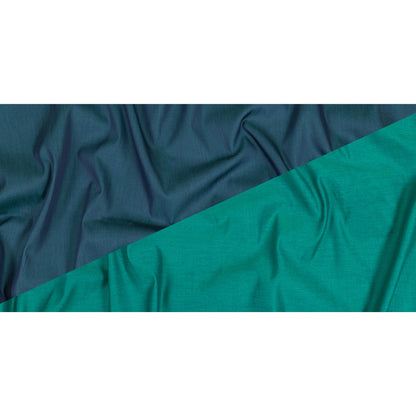 Bayou and Majolica Blue Double Faced Cotton Twill Shirting Full