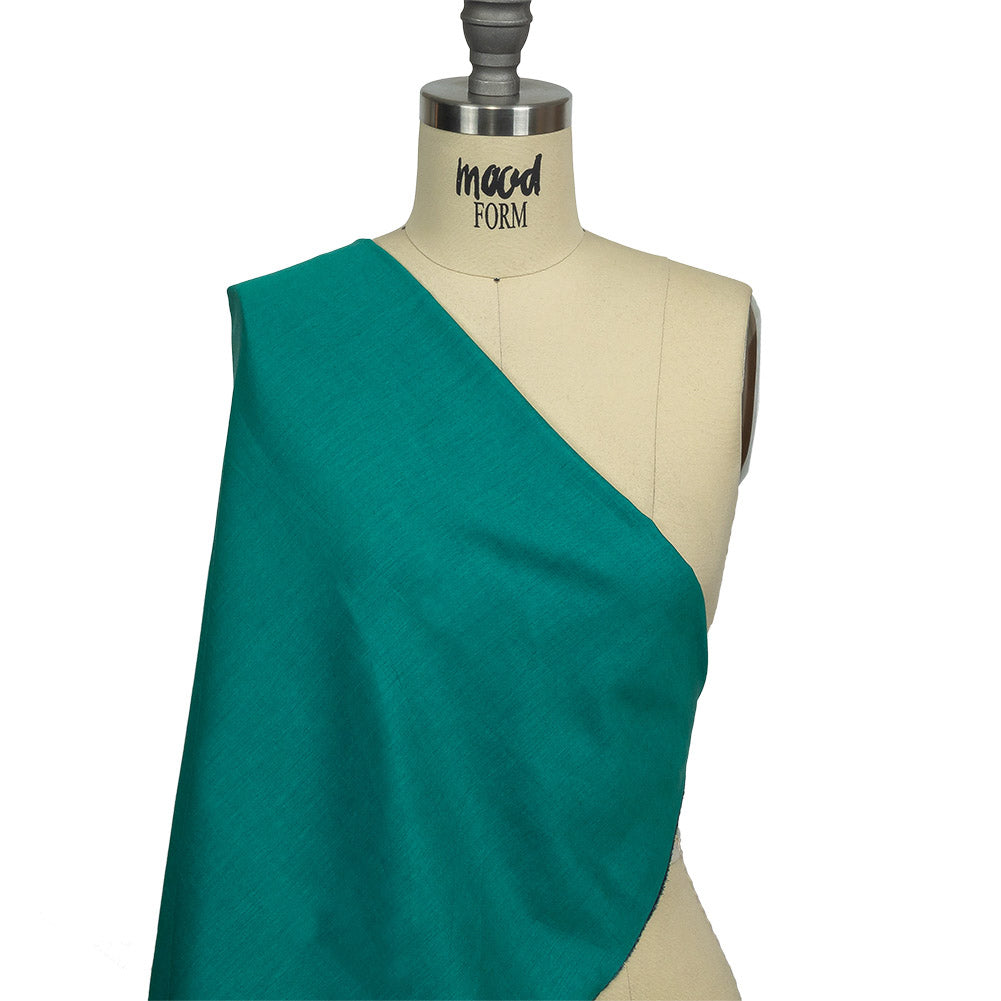 Bayou and Majolica Blue Double Faced Cotton Twill Shirting Drape