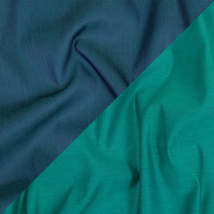 Bayou and Majolica Blue Double Faced Cotton Twill Shirting