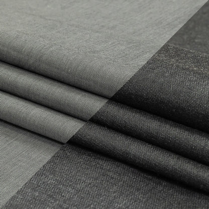Obsidian and Ultimate Gray Double Faced Cotton Twill Shirting Folded