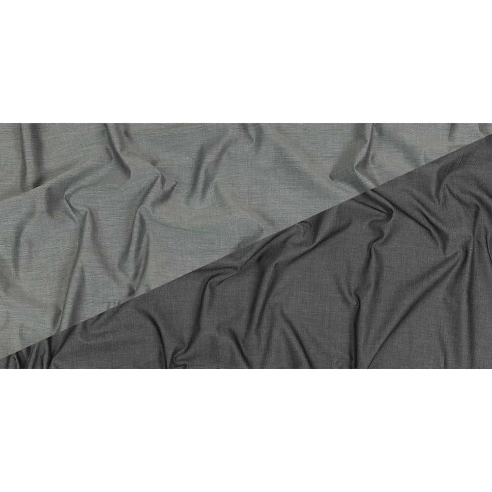 Obsidian and Ultimate Gray Double Faced Cotton Twill Shirting Full