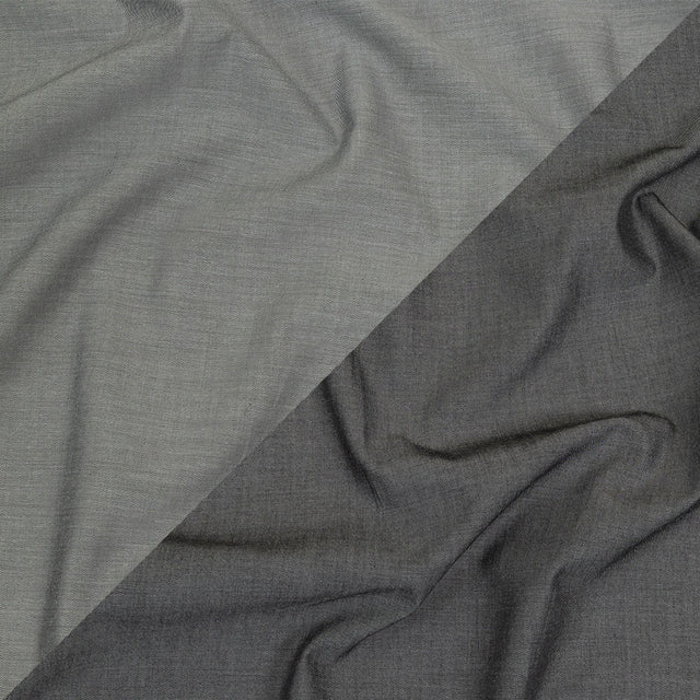 Obsidian and Ultimate Gray Double Faced Cotton Twill Shirting