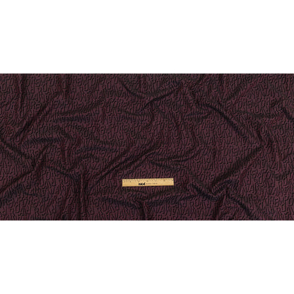 Black Flocked Drop Shadow Letters on Windsor Wine and Black Spotted Cotton Dobby Full