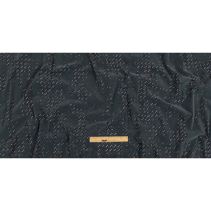 Gray Distressed Flocking on Gray, Blue and Sleet Geometric Printed Cotton Shirting Full