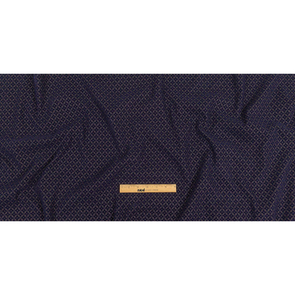 Navy Flocked Diamond Stars on Black Diamonds Stretch Cotton Dobby Full