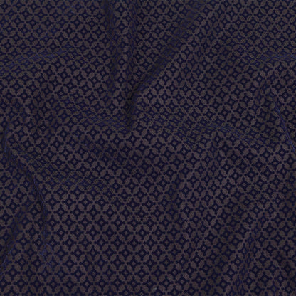 Navy Flocked Diamond Stars on Black Diamonds Stretch Cotton Dobby