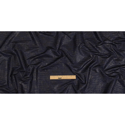 Night Sky Striped Cotton and Polyester Dobby with Gunmetal Striated Foil Topcoat Drape