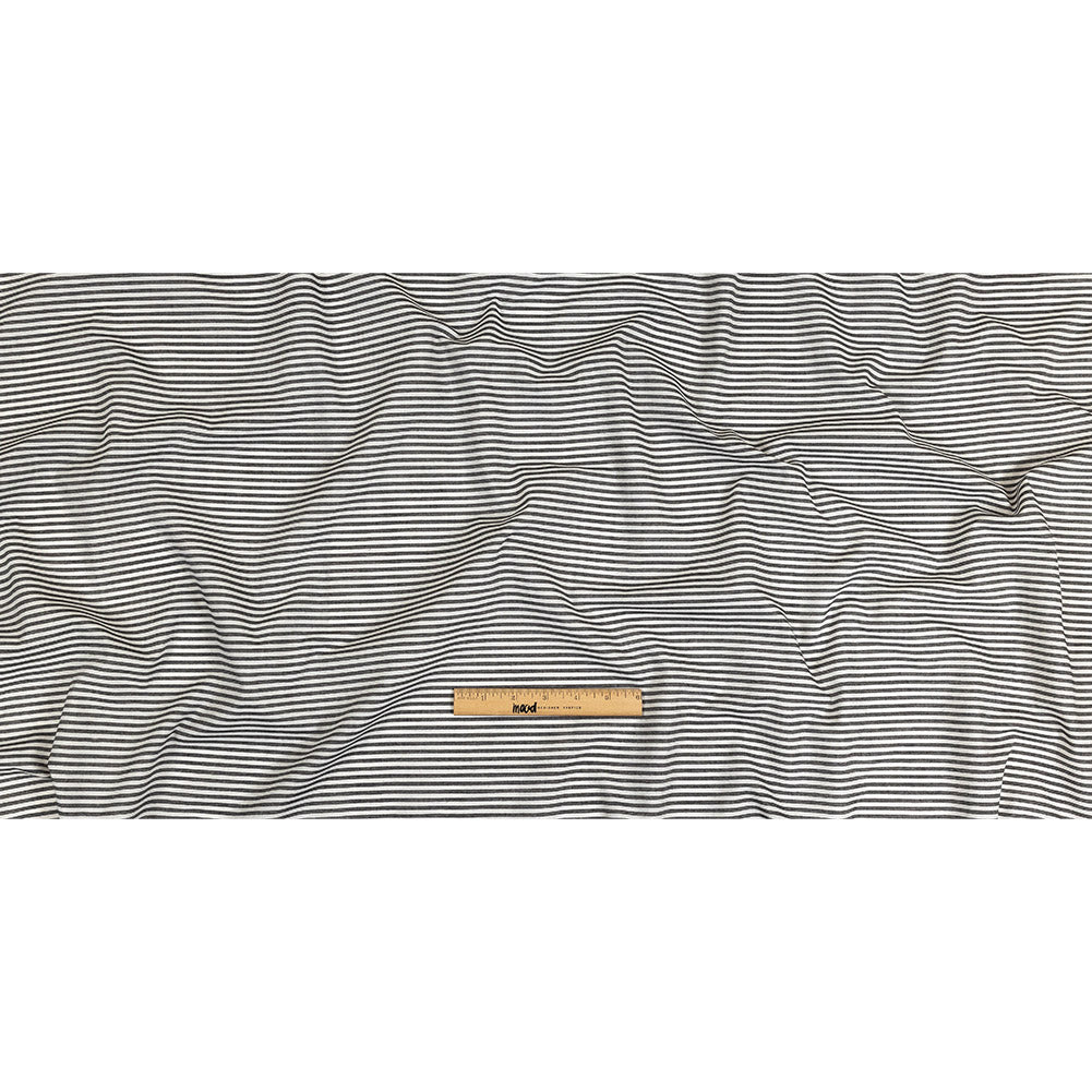 Black and White Railroad Stripes Cotton and Polyester Woven Full