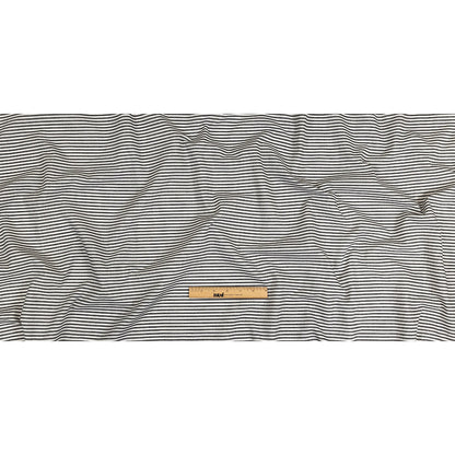 Black and White Railroad Stripes Cotton and Polyester Woven Full