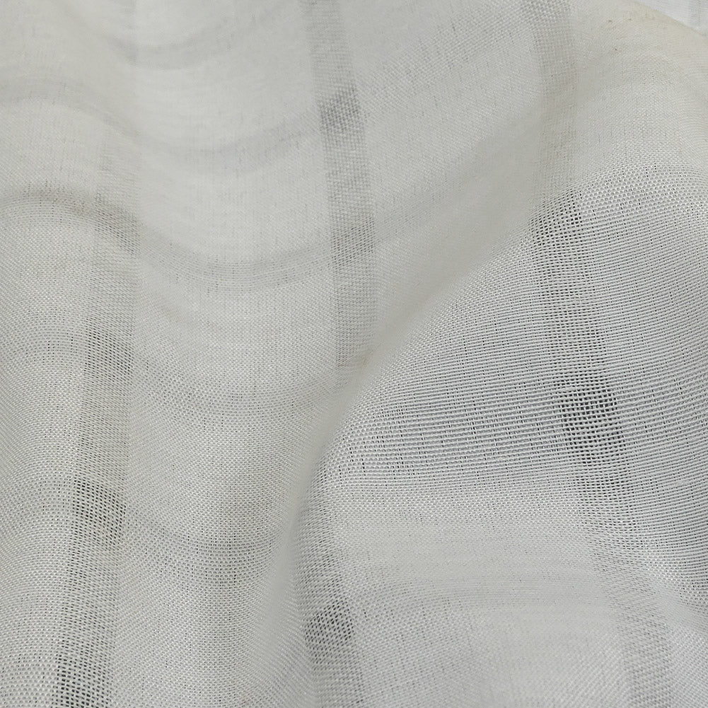 White Sheer Stripes Cotton and Polyester Woven Detail