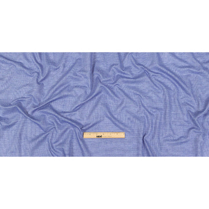 Cobalt and White Pinstriped Cotton and Polyester Shirting Full