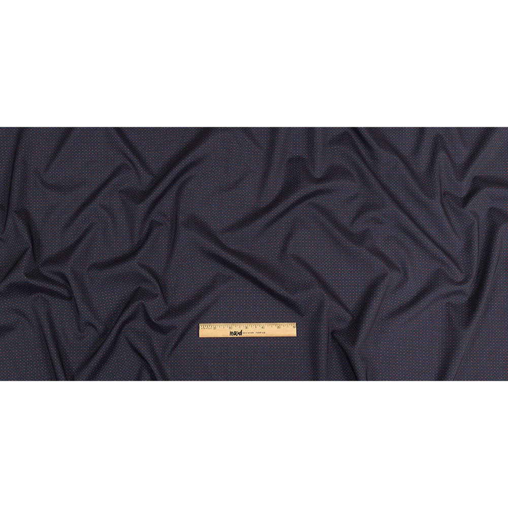Black Iris, Red and White Tiny Medallions Stretch Polyester Woven Full