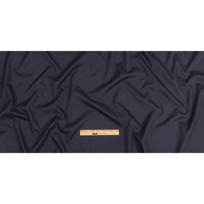 Black Iris, Red and White Tiny Medallions Stretch Polyester Woven Full