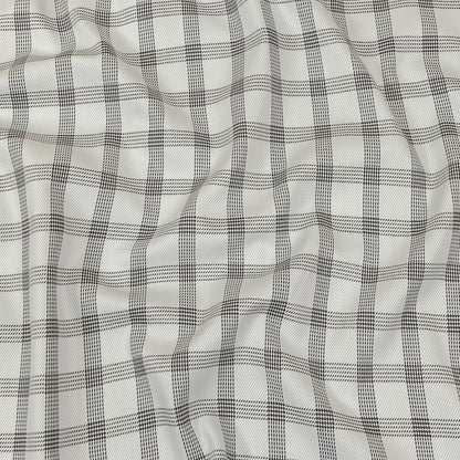 Black and Gray Glen Plaid Twill Cotton Shirting