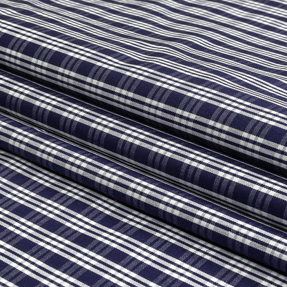 Astral Aura and White Plaid Twill Cotton Shirting Folded