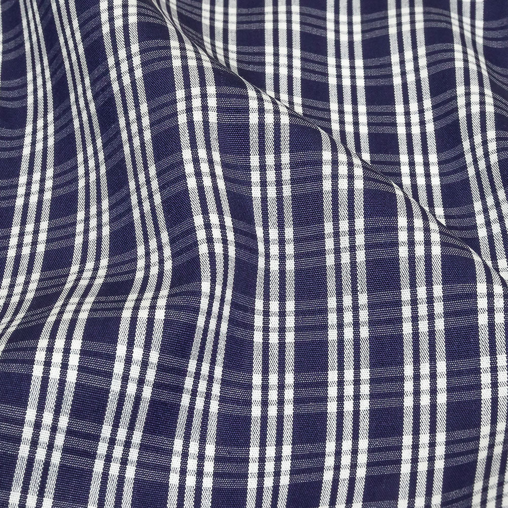 Astral Aura and White Plaid Twill Cotton Shirting Detail