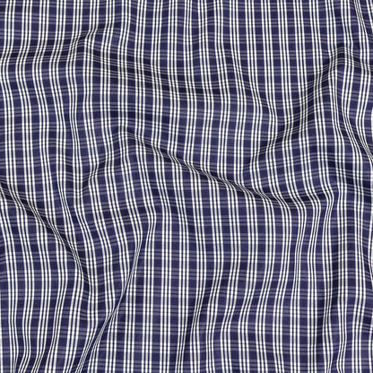 Astral Aura and White Plaid Twill Cotton Shirting