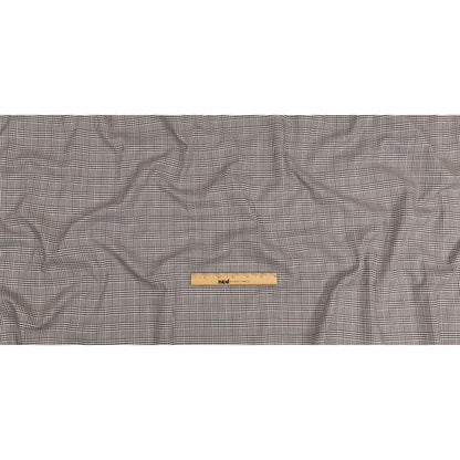 Peppercorn and White Glen Plaid Twill Cotton Shirting Full