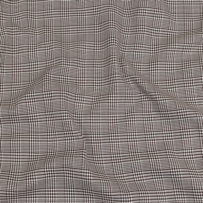 Peppercorn and White Glen Plaid Twill Cotton Shirting