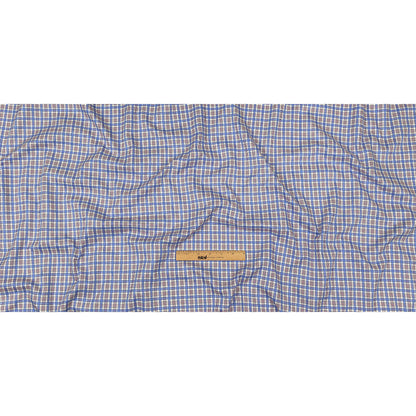 Violet, Wedgewood and White Plaid Twill Cotton Shirting Full