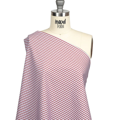 Red, Pink and Pale Blue Checkered Cotton Shirting Drape