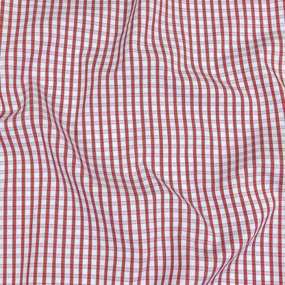 Red, Pink and Pale Blue Checkered Cotton Shirting