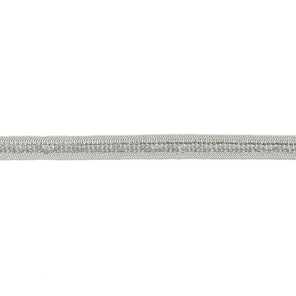 Gray and Silver Criss Cross Braided Trim - 0.3125" Detail