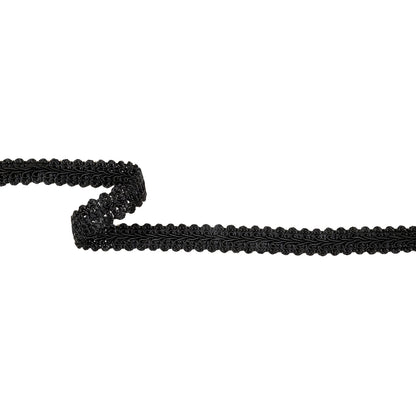 Black Classic Cotton Blend Gimp Braided Trim - 0.625"