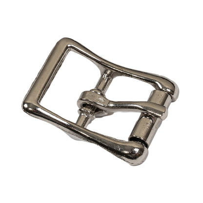Silver Bent Organic Rectangle Metal Buckle - 1" x 1.25" Folded