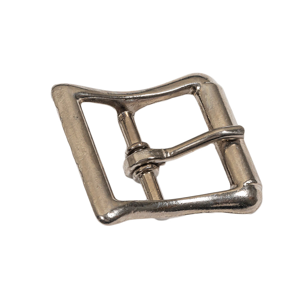 Silver Bent Rectangle Metal Buckle - 1.375" x 1.5" Detail