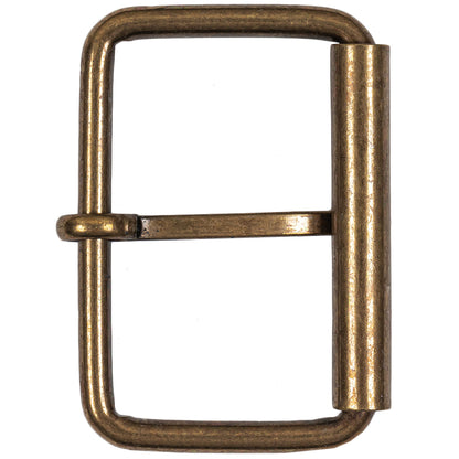 Antique Gold Rectangular Metal Roller Buckle - 2.375" x 1.625"